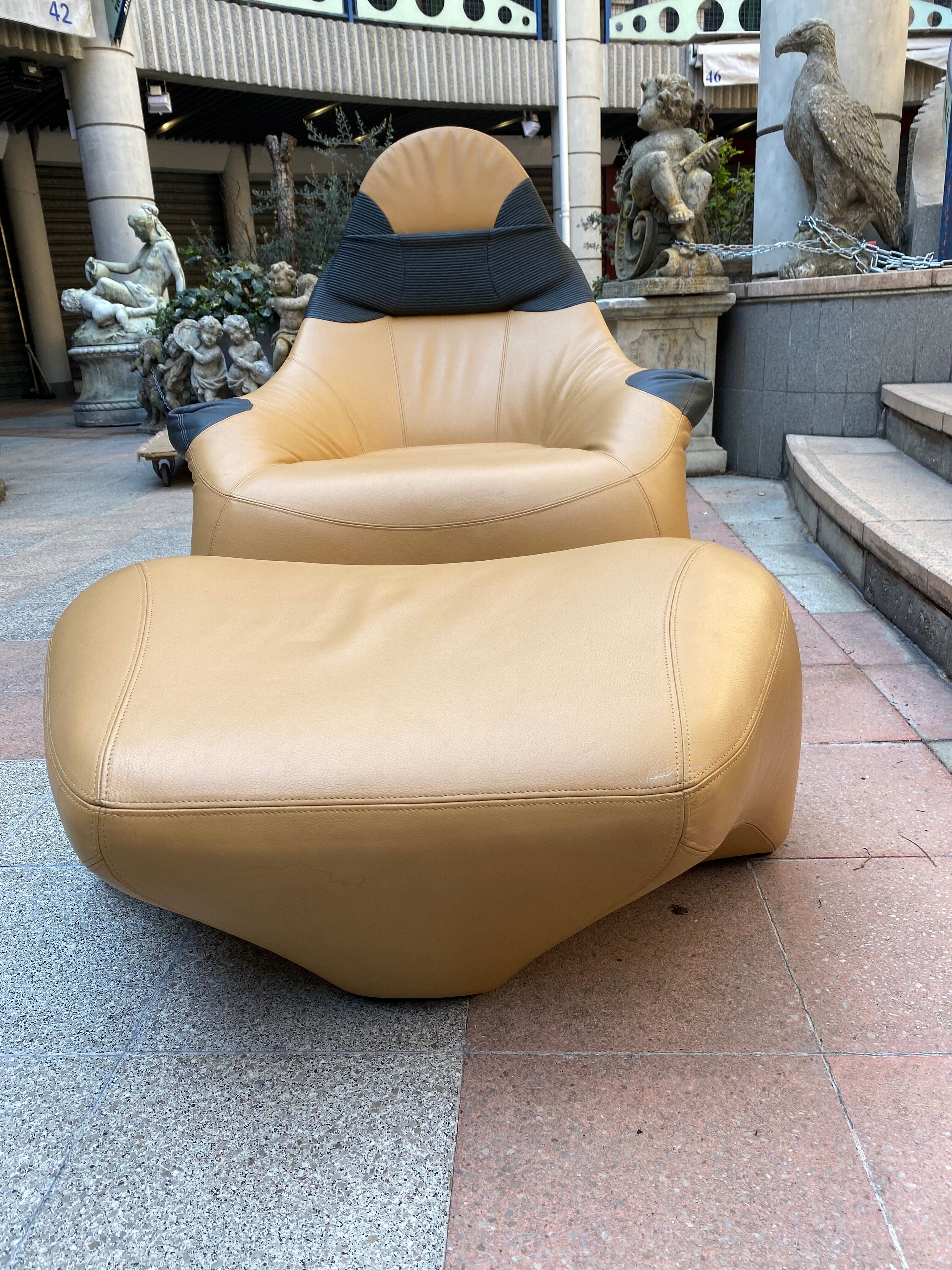 Armchair and Ottoman model "Poggiapiede Hal" - Marc Sadler - 1997