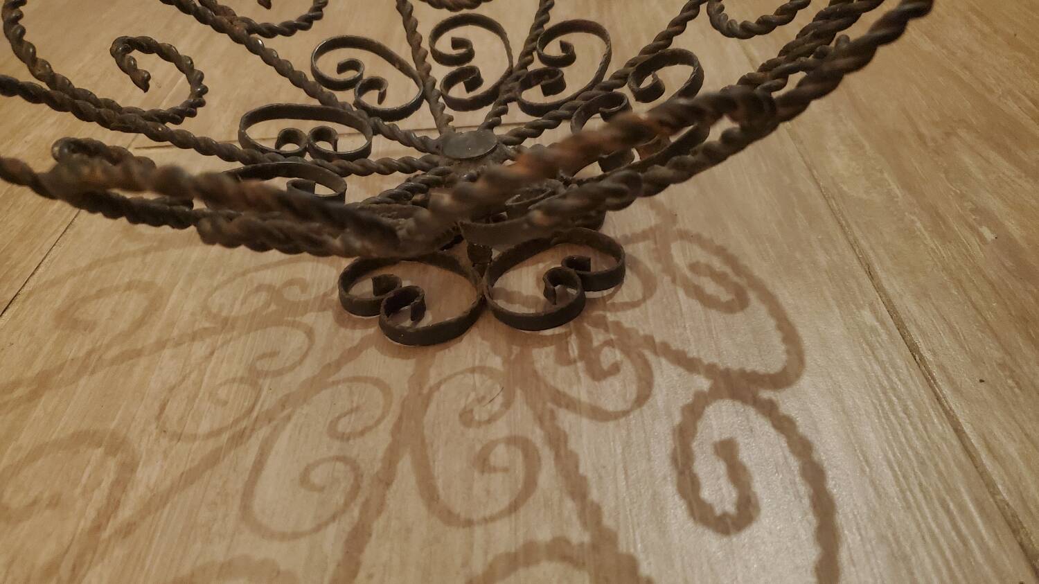 Old wrought iron fruit bowl