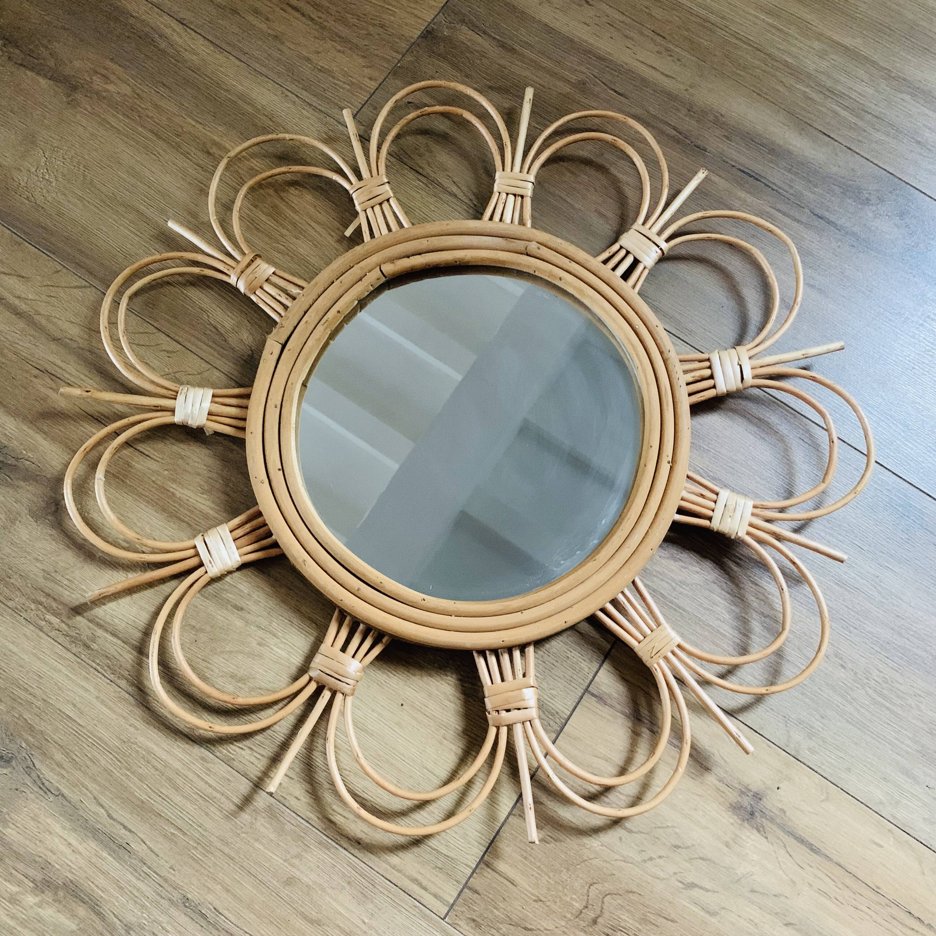 Vintage rattan mirror