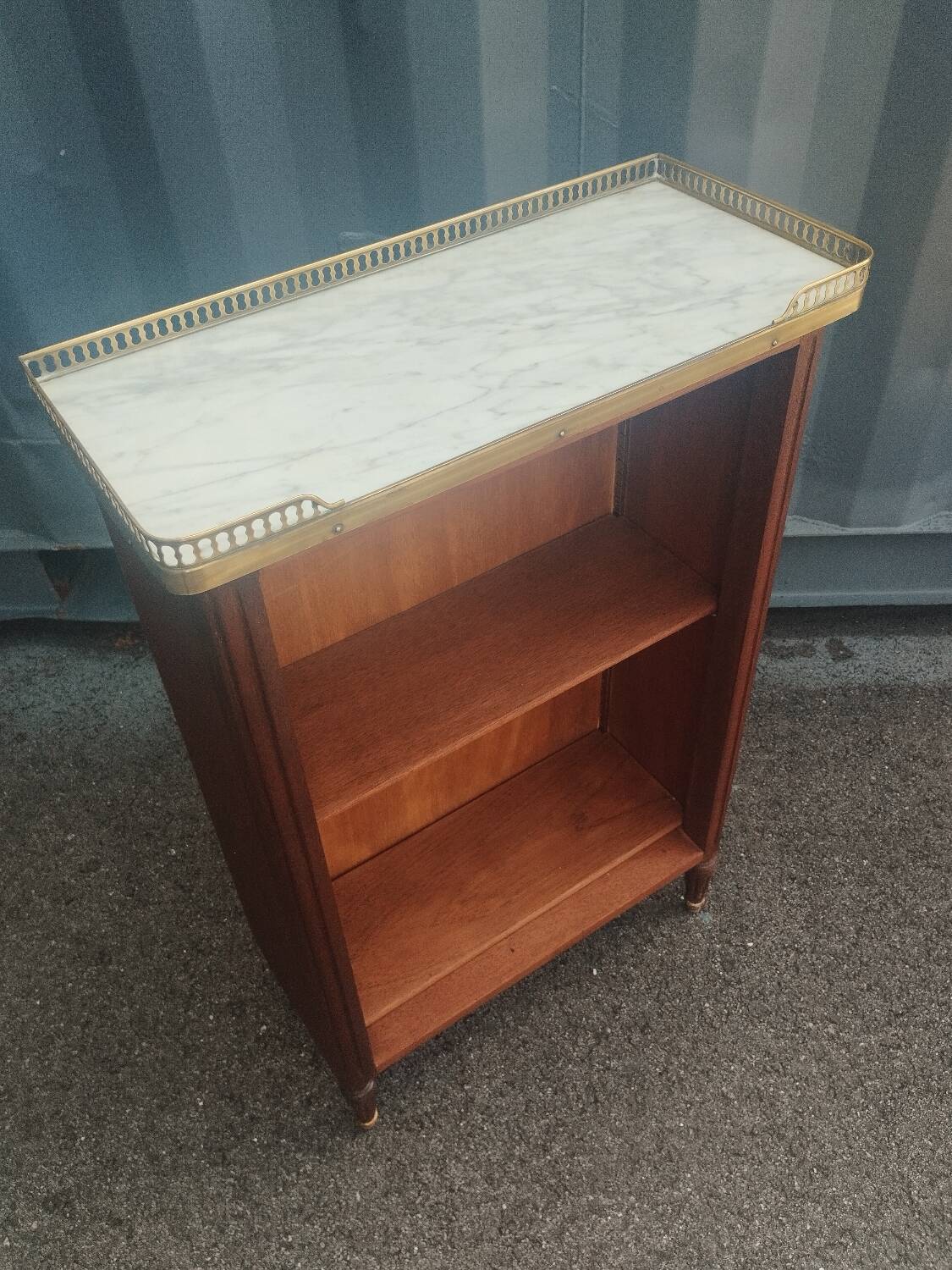 Bibus antique Louis XVI style bookcase with marble top