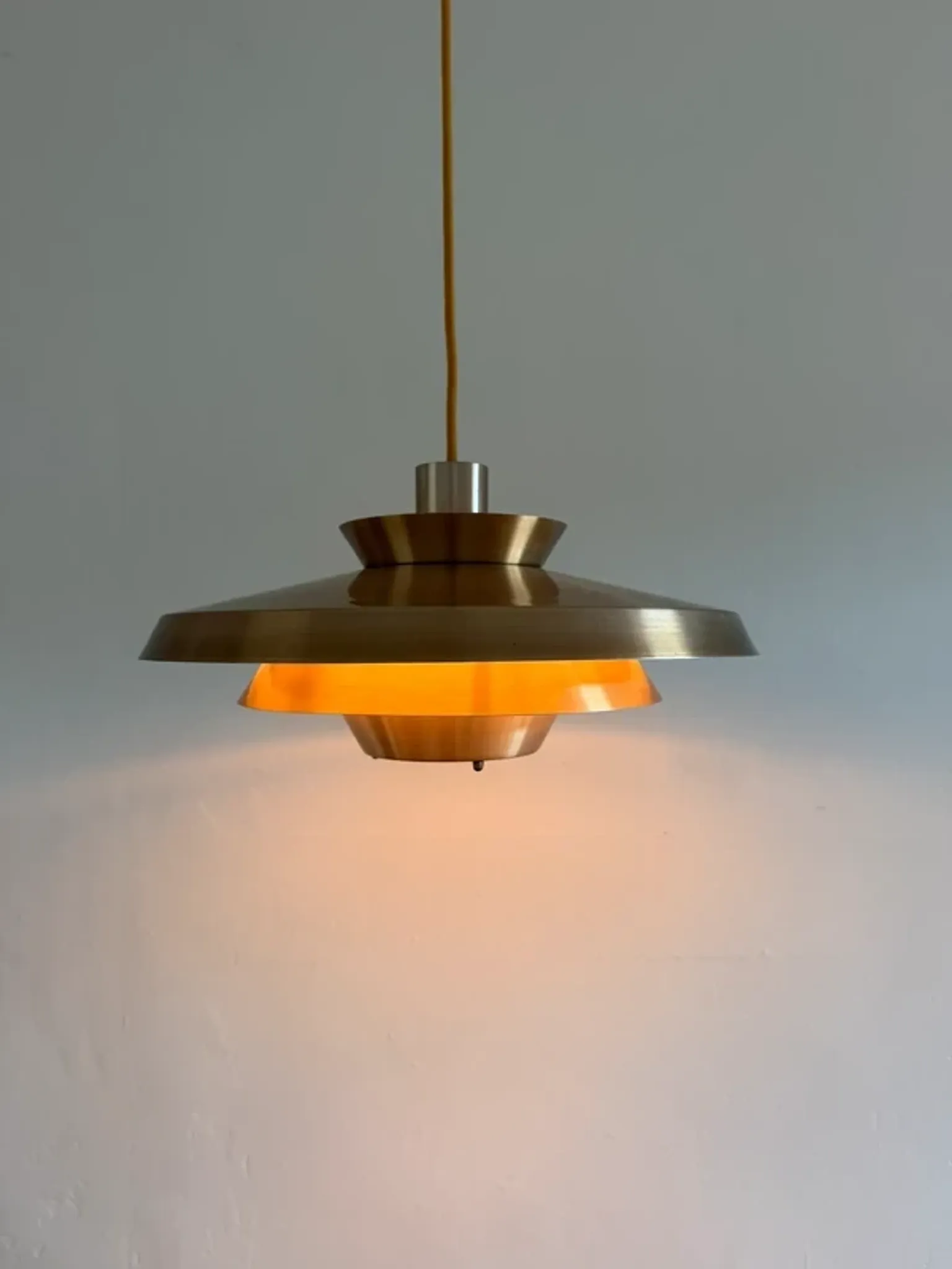 Vintage Danish copper design pendant - multilayered lamp