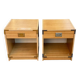 2 Scandinavian boat-style wooden bedside tables