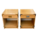 2 Scandinavian boat-style wooden bedside tables