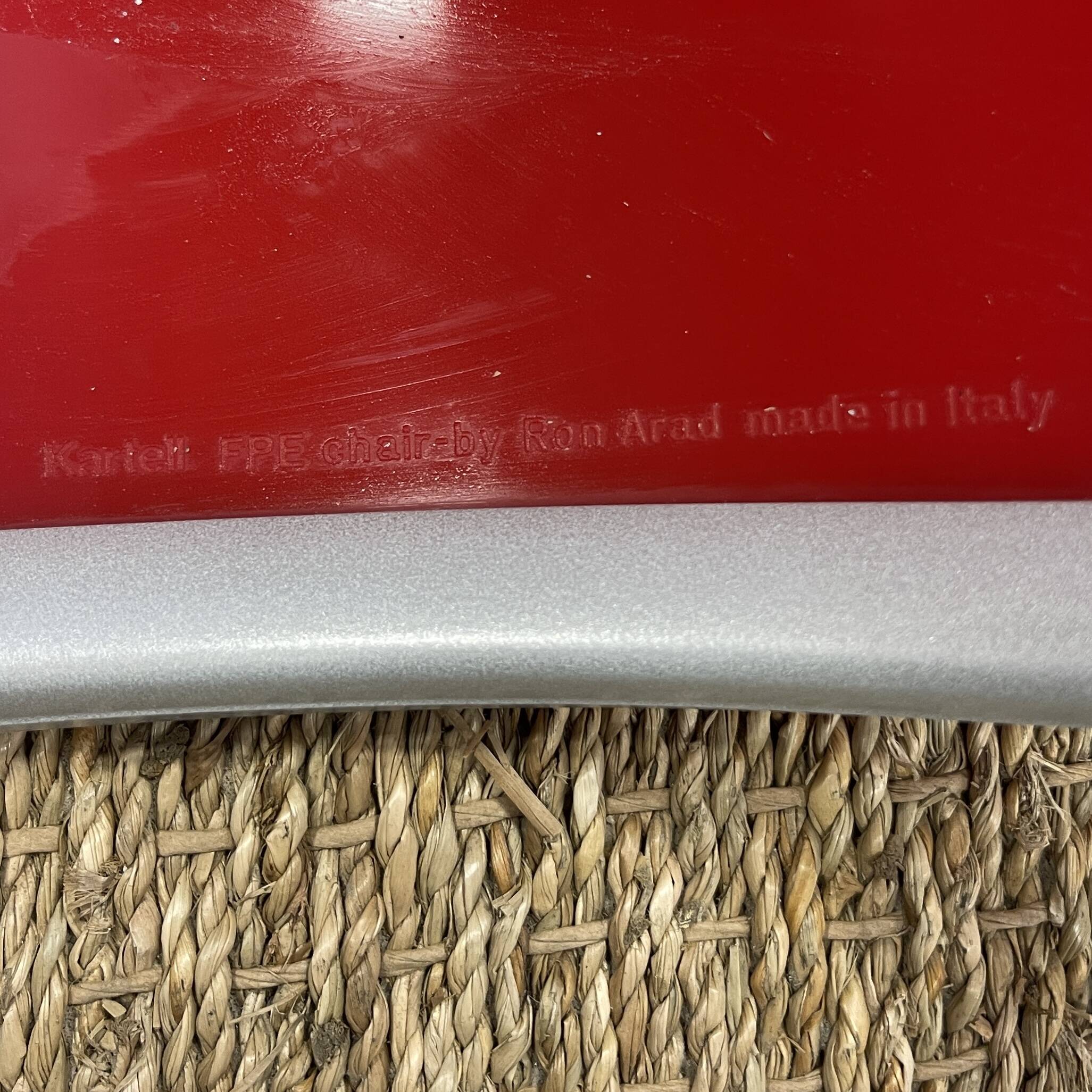 Pair of FPE chairs by Ron Arad for Kartell red Italy 2000s