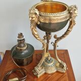 19th century Empire style gilded bronze cassolette lamp