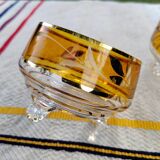 Pair of crystal stemmed bowls