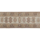 1970s Vıntage Turkish Oushak Handmade Wool Runner Rug 3'3'' x 9'3''