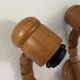 Pair of articulated Scandinavian wall lights SOLBACKEN in vintage wood