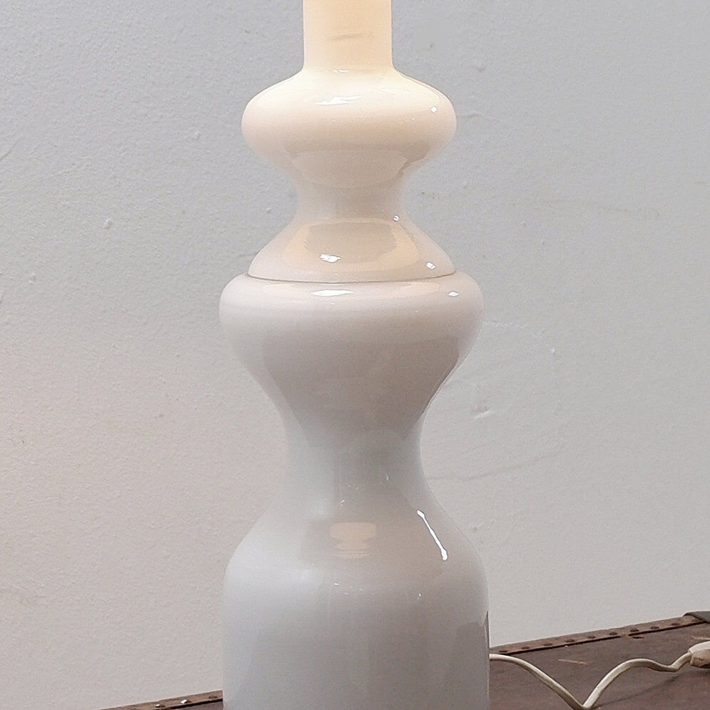 20th-century white opaline glass table lamp
