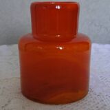 Glass paste vase signed MV
