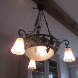 Art deco Degué chandelier signed