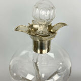Blown glass carafe and silver frame