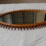 Italian rattan mirror 60's