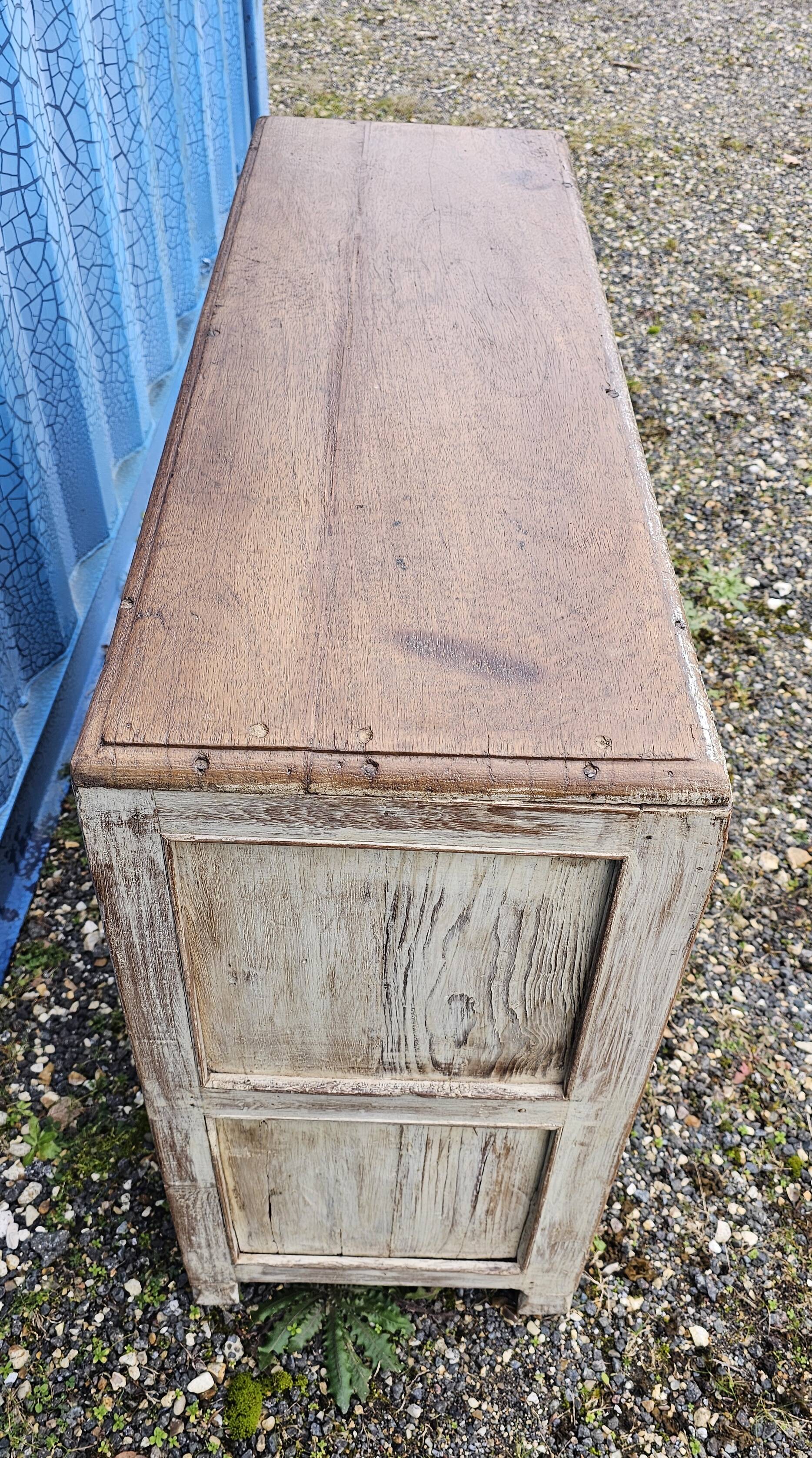Vintage glass-fronted teak sideboard
