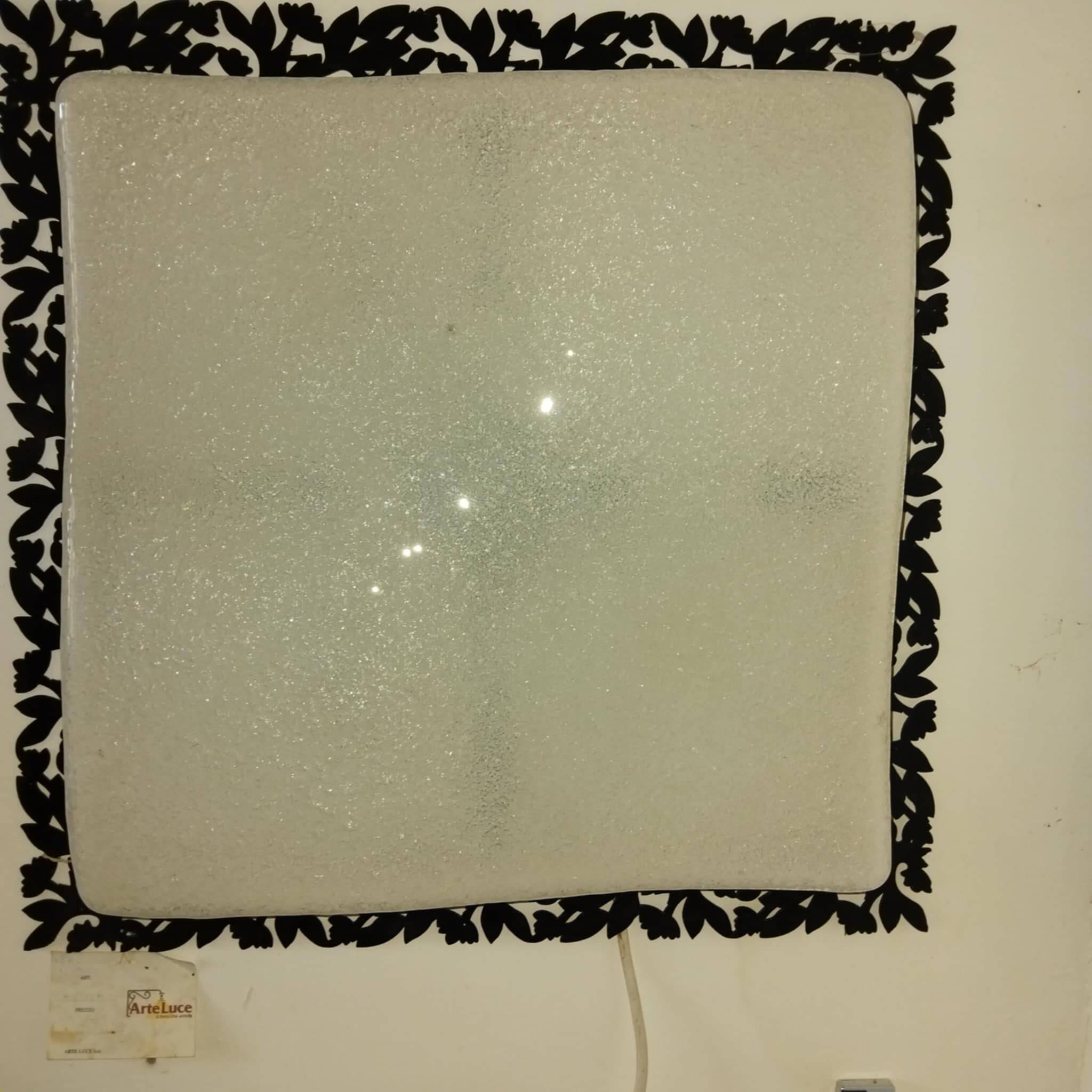 ARTELUCE square wall light in Murano glass and metal from the 70s/80s