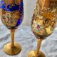 Lot 6 glasses Murano Venice gilded floral decoration in relief