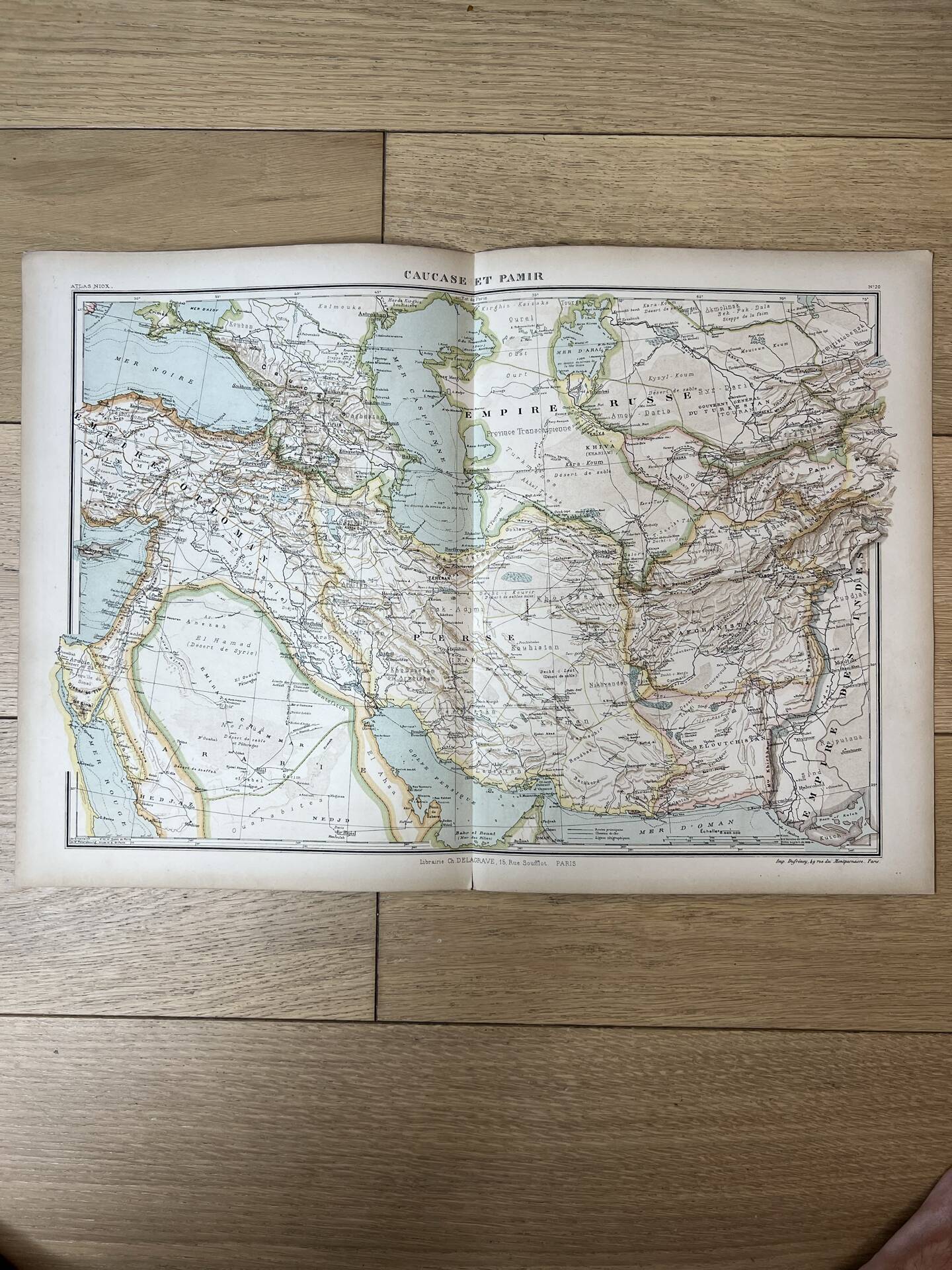 Carte originale Caucase et Pamir 53x37cm - 1905