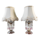 Pair of glass lamps with tassels