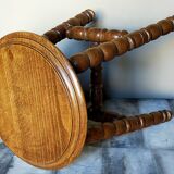 Vintage turned solid wooden stool