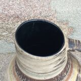 Vase cruche en céramique des années 60 multicolore et sacrifiée