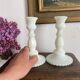 Pair of opaline candlesticks