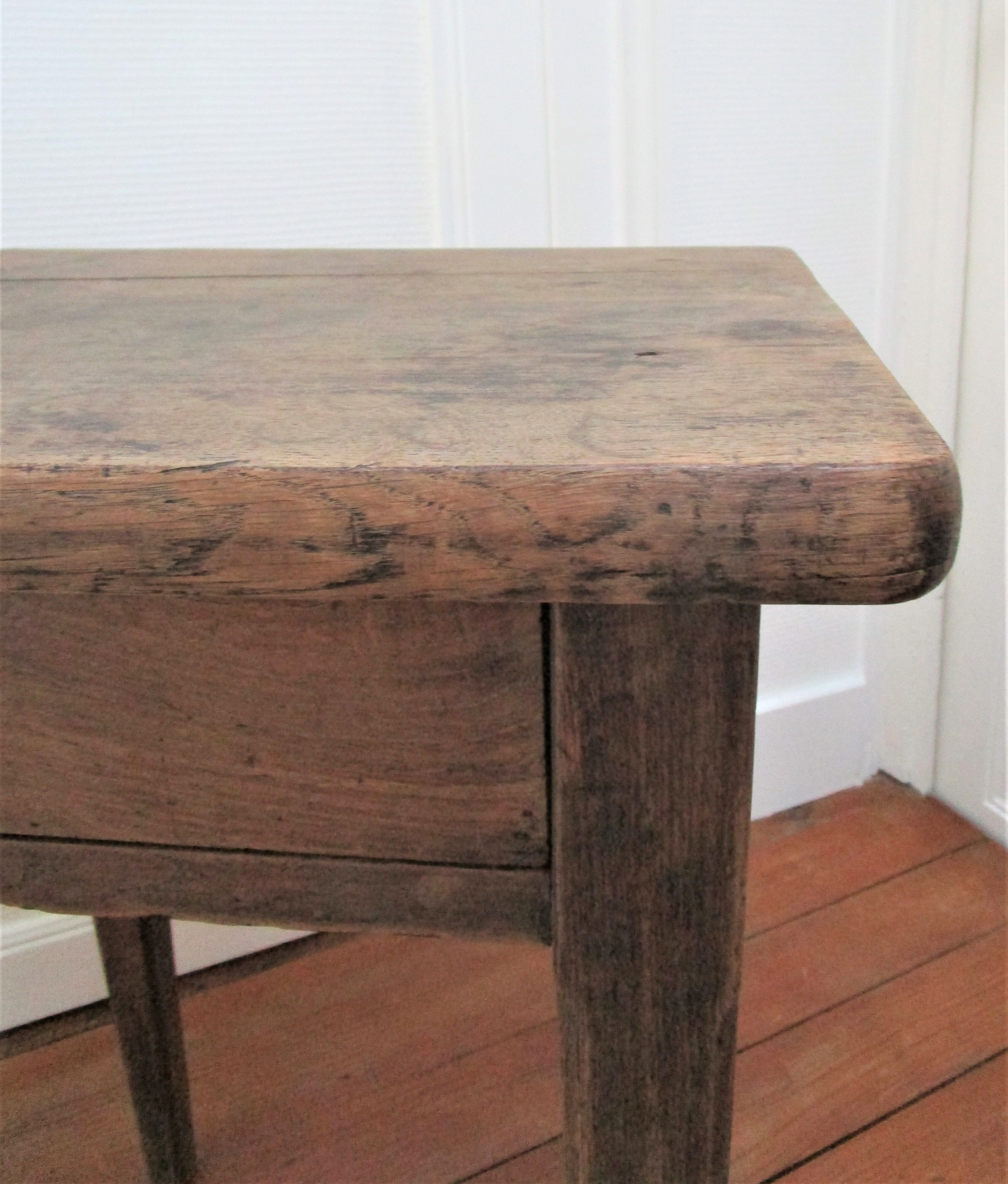Bedside table solid oak patinated early twentieth century