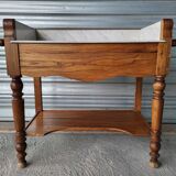 Ancienne table de toilette coiffeuse en marbre et bois massif