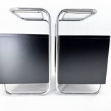 Pair of Art Deco Tubular Bedside Tables, Czechoslovakia