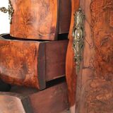 Louis XV style chest of drawers, richly inlaid, animated front and side. 19th century