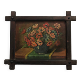 Oil on panel bouquet of tulips