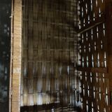 Wicker rattan storage bench from the 60s/70s