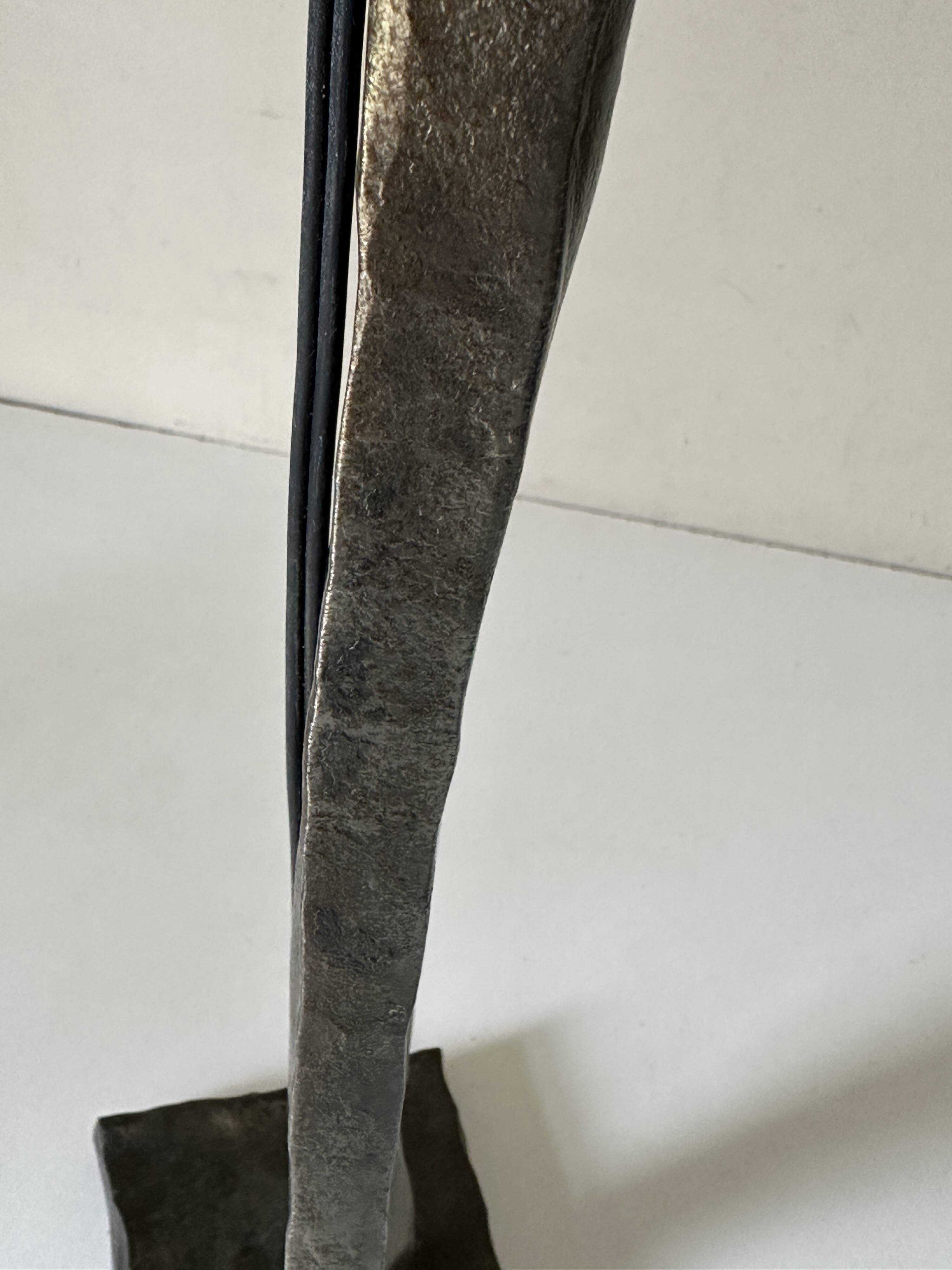 Vintage 60s metal brutalist lamp