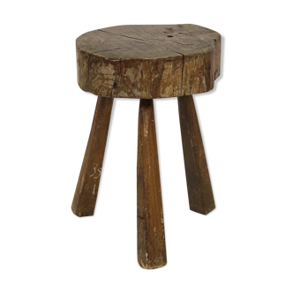 Rustic stool in solid wood