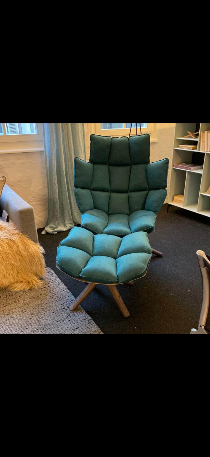 B&B Italia HUSK swivel armchair + footrest