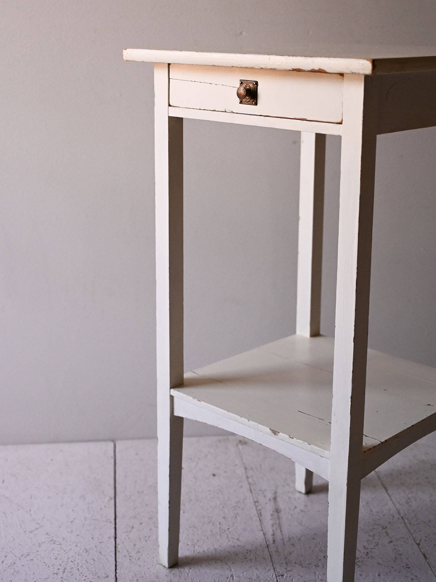 Pair of mid-century Scandinavian white-painted nightstands