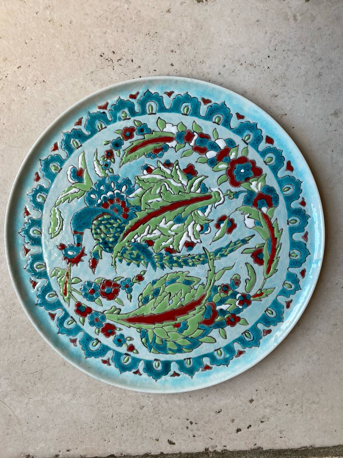 Handcrafted decorative plate in Iznik style 2005