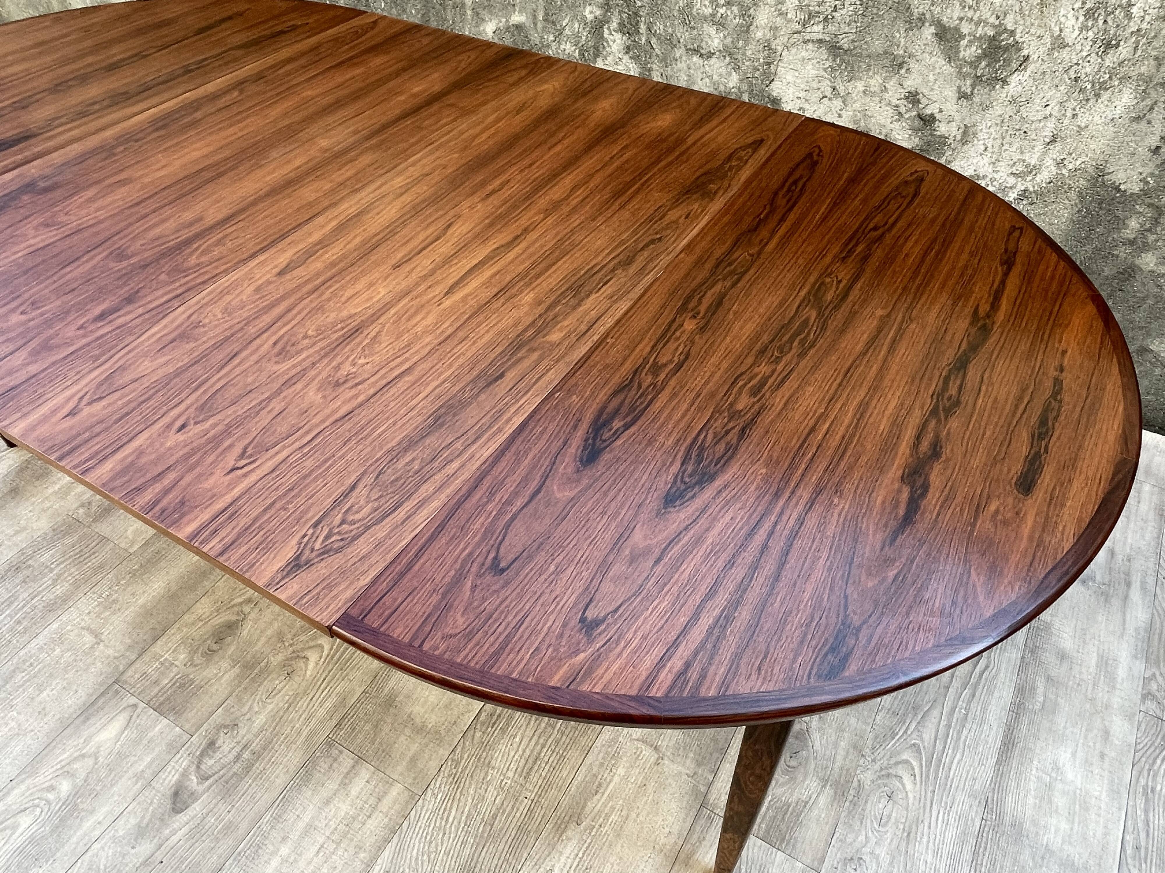 Table scandinave extensible en palissandre, 1960s