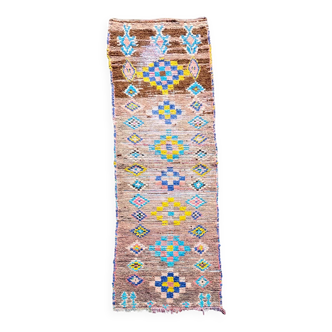 tapis couloir berbere boujad en laine ancien 95x275 cm