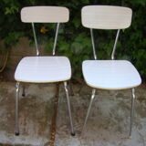 Pair of veined fomica chairs 60