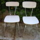 Pair of veined fomica chairs 60