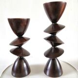 Pair of ebony candle holders design