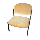 Velvet and metal armchair