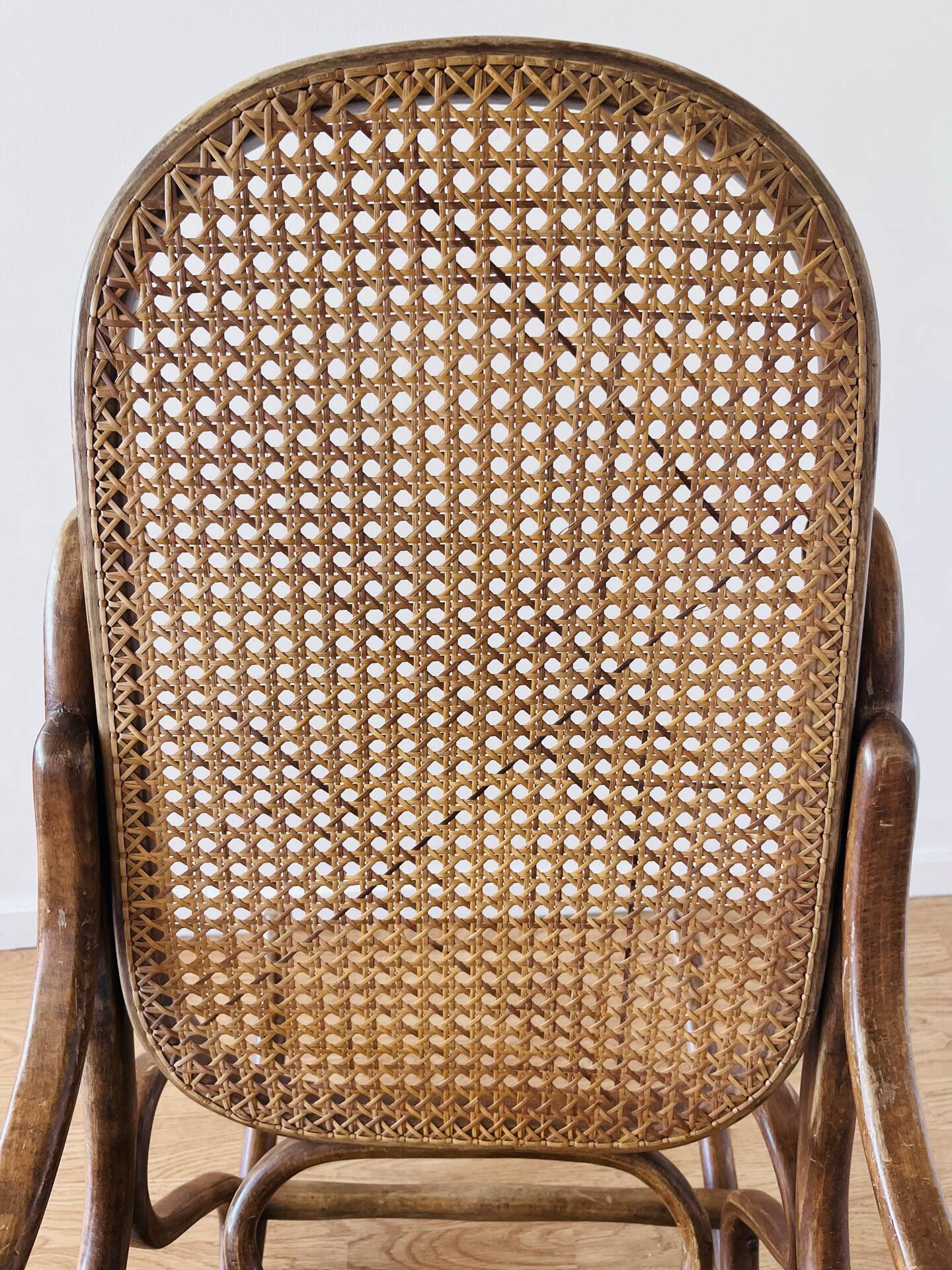 Antique Thonet bentwood rocking chair, original label.