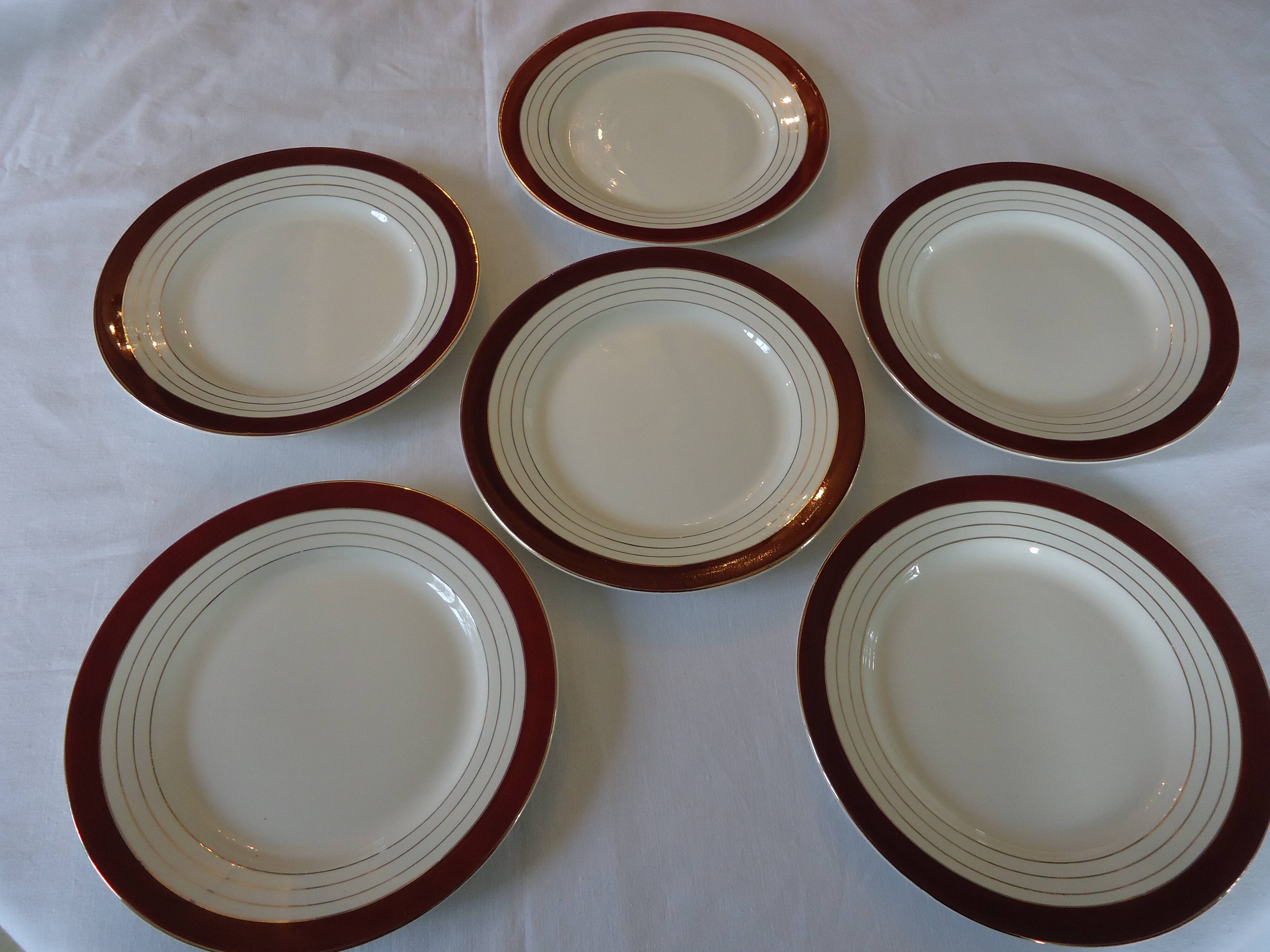 Assiettes plates porcelaine opaque digoin sarreguemines modèle pasteur