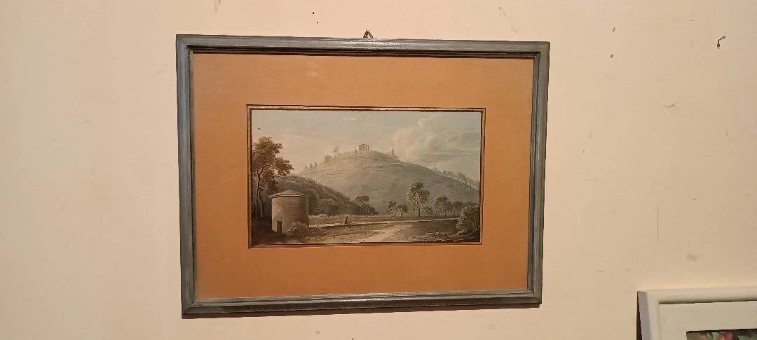 Old watercolour on paper from the early 19th century - landscape