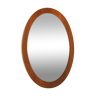 Miroir scandinave ovale en teck 37x57cm