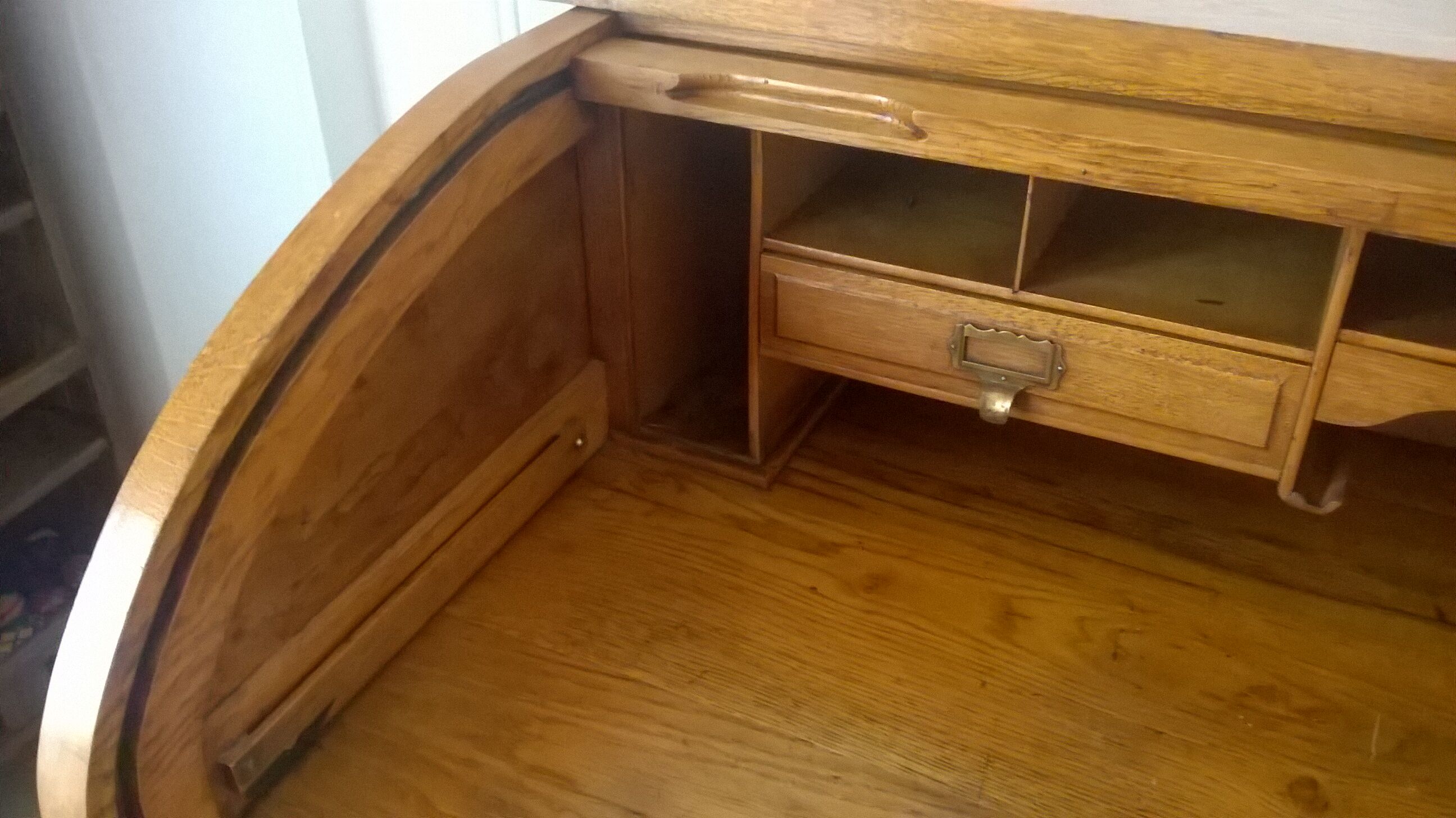 American desk with oak curtain
