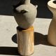Petrified wood catchall or dish, grey with black rim, D29.5x25.5 -3321