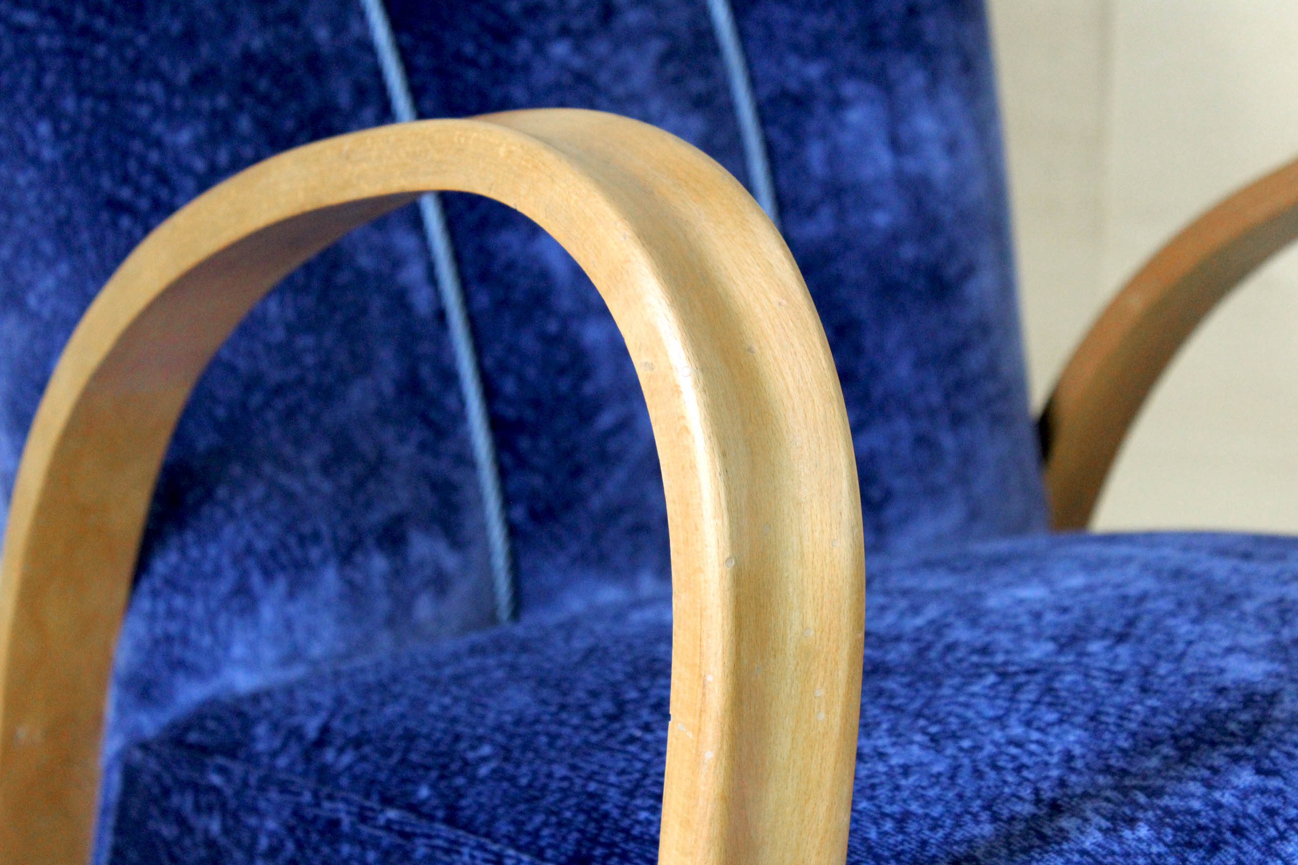 1940s italian art deco velvet armchair