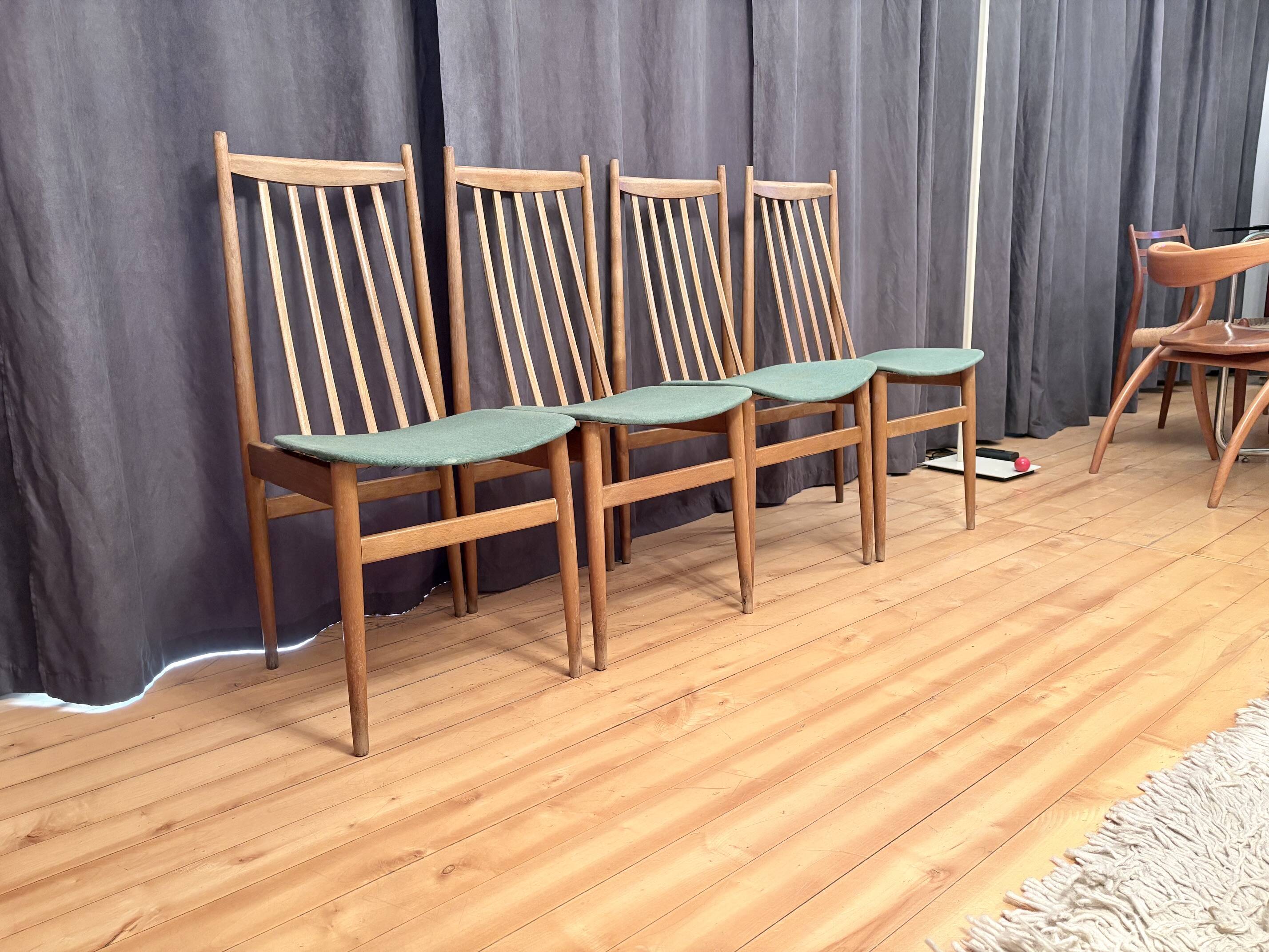 Ensemble de quatre chaises Casala, Allemagne, années 1960.